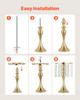 20 PCS Wedding Flower Vase, 33.5 cm Tall Flower Table Centerpieces, Crystal Banquet Vases Easy Installation, Electroplated Finish, Versatile