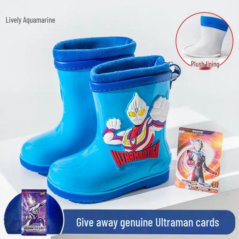 Нескользящие ПВХ резиновые сапоги Ultraman Tiga Zero для мальчиков 2-8 лет