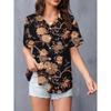 Women's Fashionable and Trendy Casual Versatile Mysterious Floral and Botanical Pattern Print Short-Sleeve Shirt