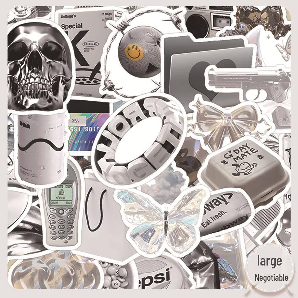 60 листов многоцветных наклеек в стиле ИНС: Реалистичные маленькие объекты в синем, розовом, фиолетовом, желтом и зеленом цветах