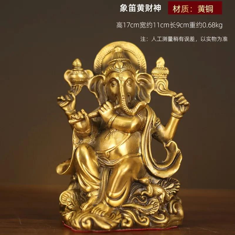 Бронзовая статуэтка Желтого Бога Богатства, Креативное украшение Будды, Гостиная, Спальня, Кабинет, Открытие магазина, Медный декор, 1 шт.
