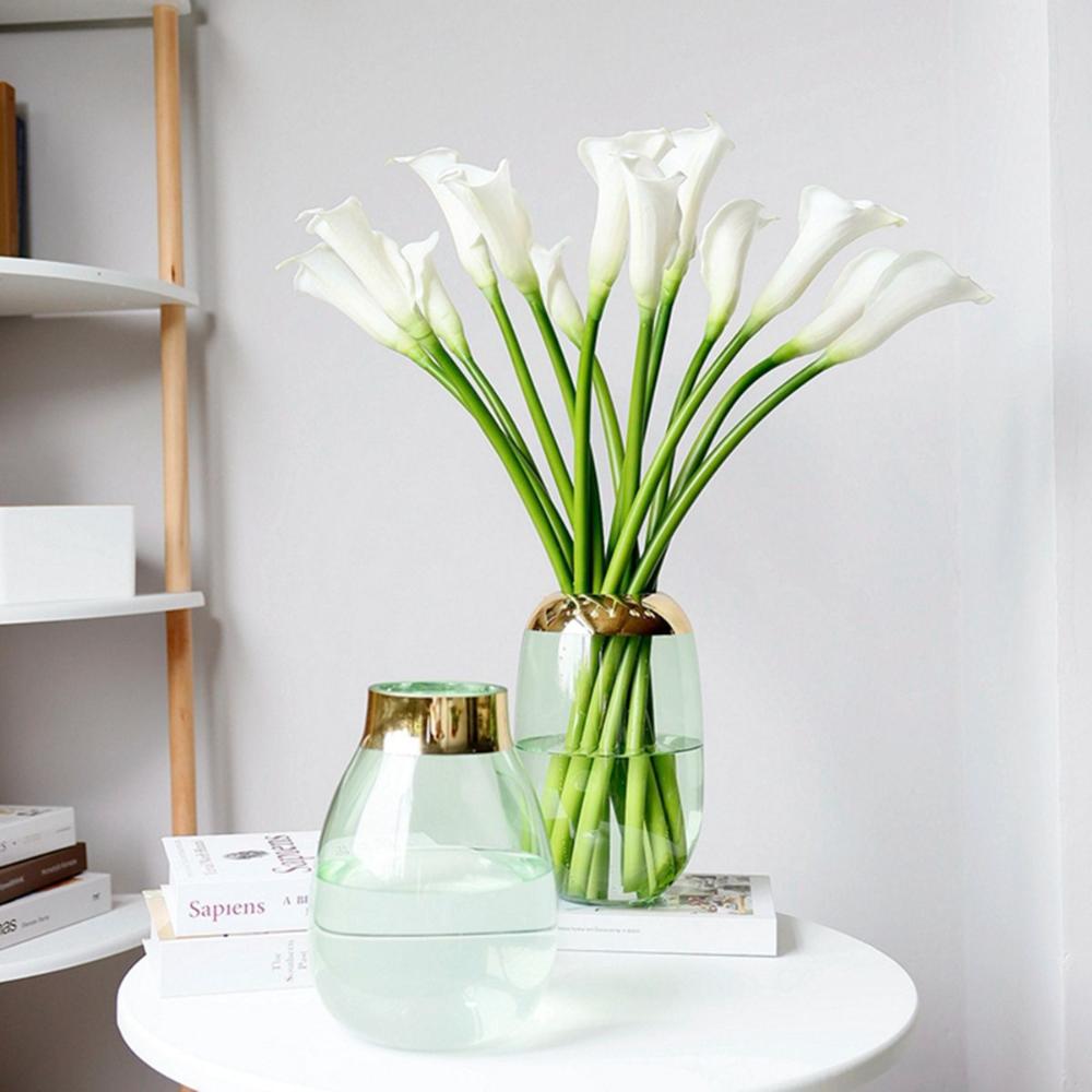 Дом Сад Элегантный Сделай Сам Свадебный Букет Реалистичный На Ощупь Искусственные Каллы Искусственные Цветы Шелковые Растения