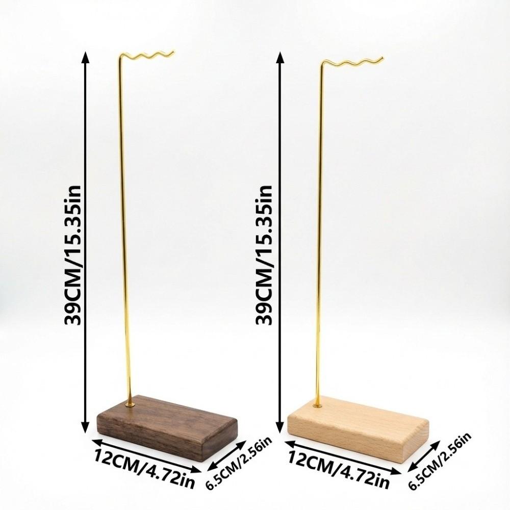 Flat Base Wind Chime Stand Solid Wood Stable Jewelry Display Holder Space-Saving Universal Necklace Storage Rack