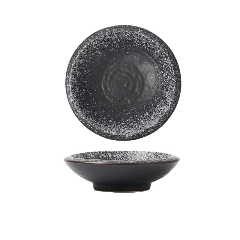 Round Saucer Japanese Dish Household Creative Soy Sauce Dish Vinegar Dish Dipping Tableware Japanese Side Dish Dish