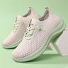 Обувь женская обувь лето новая дышащая повседневная одинарная обувь мягкая подошва вязаная муха пара шнуровка кроссовки 2025