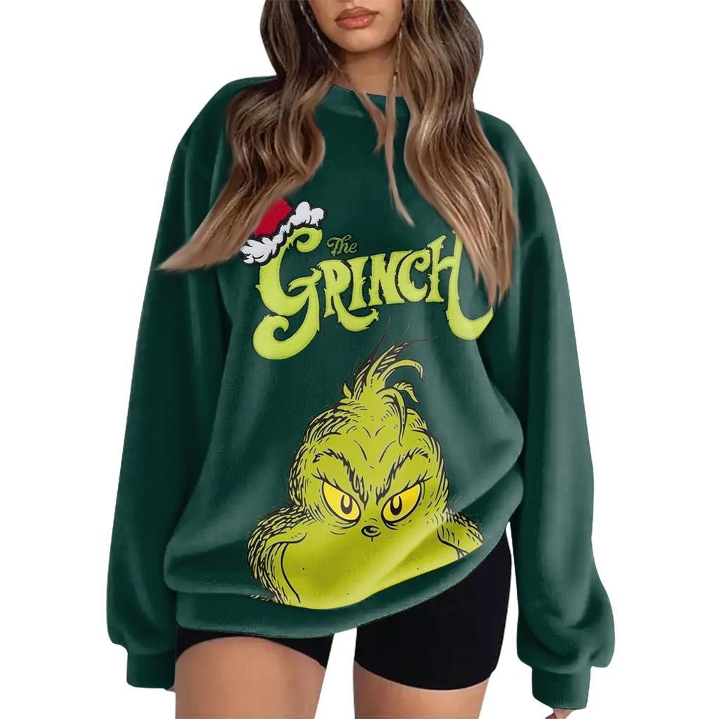 Women's Christmas Printed Flannel Sweatshirt Top