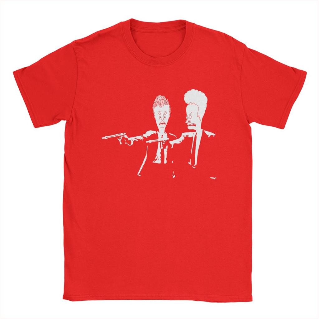 Beavis And Butthead Pulp Fiction Men's T Shirts Creative Tee Shirt Short Sleeve Crew Neck T-Shirt 100% Cotton Printing Clothing