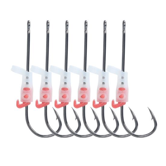 3/5/6/10/12/15/20Pcs Luminous Live Fishhook with Barbed Shrimp Fixing Hook Glow-in-the-dark Offset Freshwater Saltwater Catfish