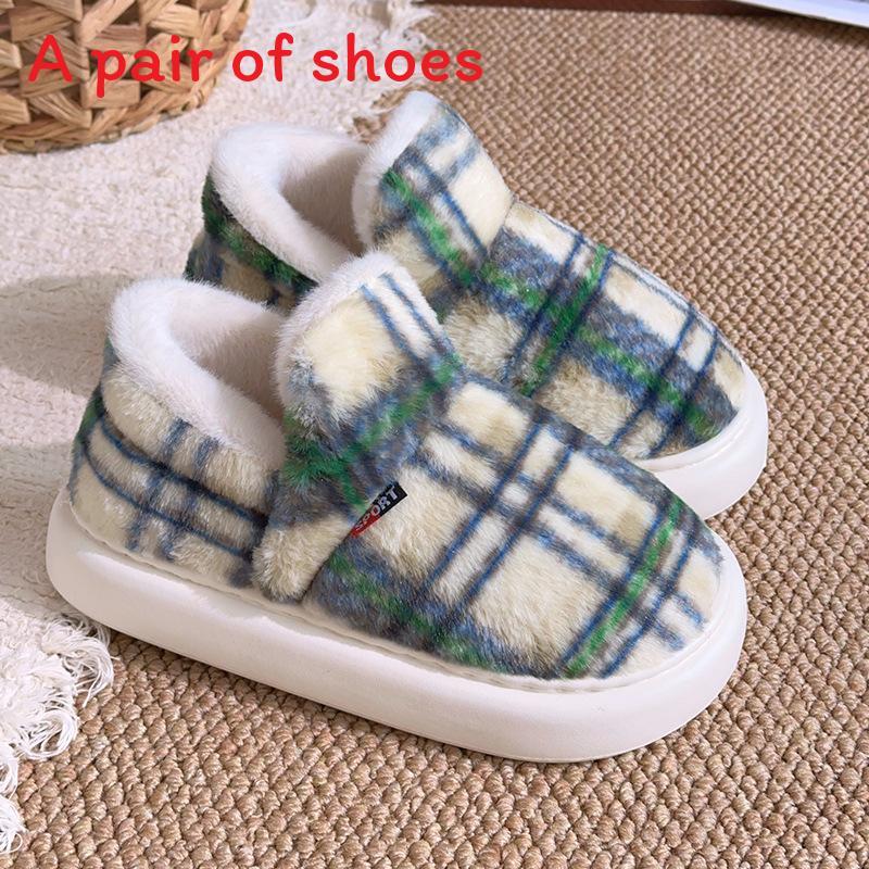 Vintage Cotton Slippers For Adults With Eva Outsole Antislip Warm Indoor Use