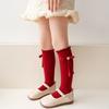 Cotton Children's Mid-calf Socks Red Children Mid-Length Socking Sweet Girls Socks  New Year