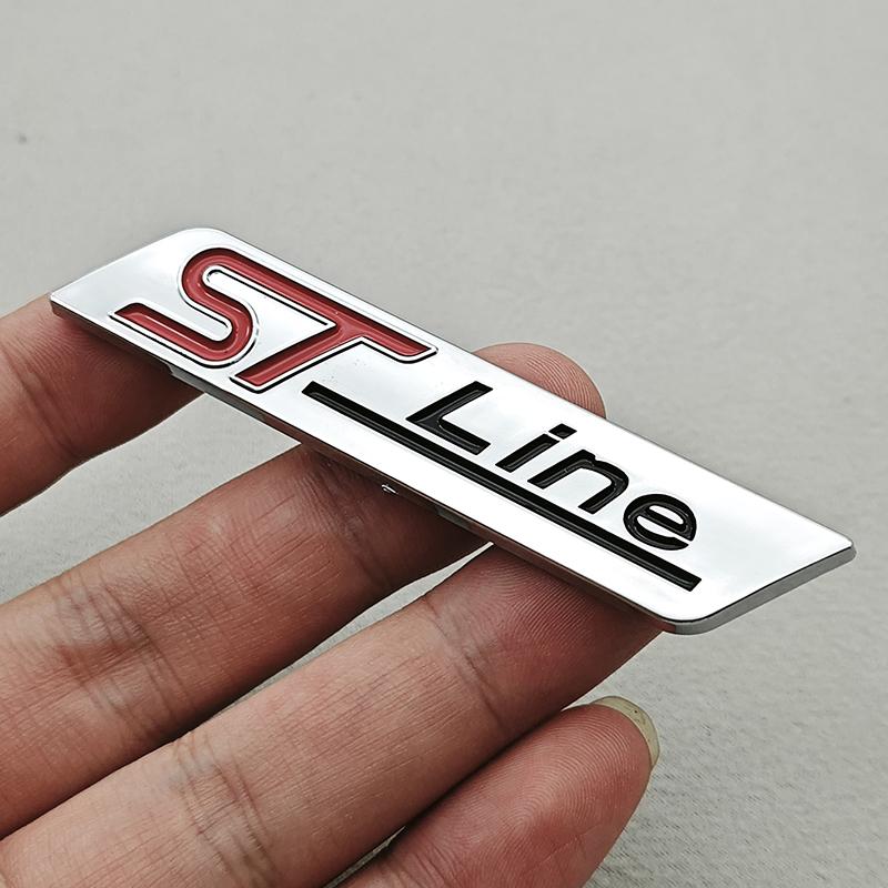 3D ABS Car Sticker Logo ST Line ECOBOOST 4WD Logo Rear Trunk Badge Fender Side Emblem Decals For Ford Focus Fiesta Mondeo etc QY2