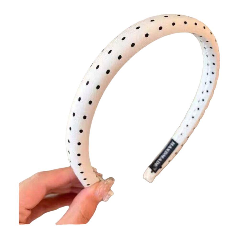 Black White Color Polka Dot Headband Non-Slip Temperament Hair Band Fashion Wide Headband Casual
