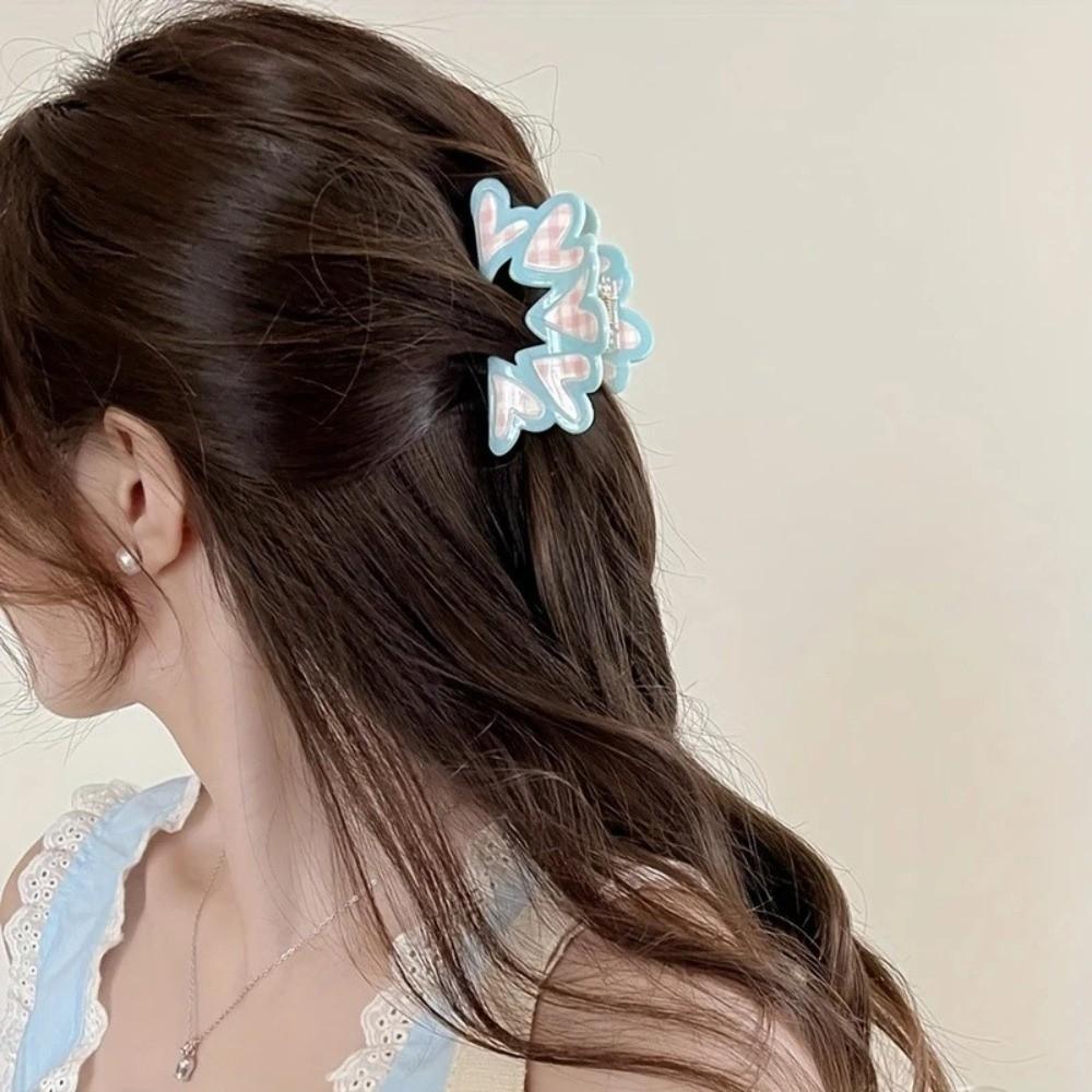 Acrylic Material Shark Hair Clip Triangle Flower Hair Claw Geometry Ponytail Clip  Hair Ornament