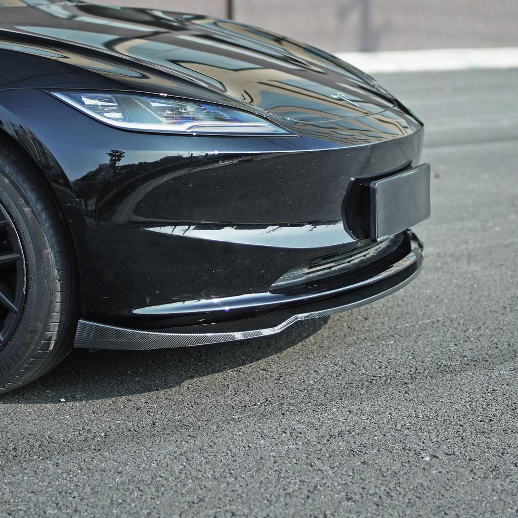 Тесла Модель 3 (2019-2025 гг.) Передний сплиттер, комплект обвеса с жабрами, боковые юбки, задний диффузор и заднее антикрыло (Конструкция без сверления)