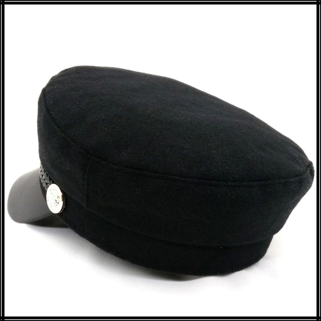 Marine Gothic Going CZ315 [White Fang] Cap, Black, Casquette, Lolita, Hat, Out, Travel, Stylish, Women's, (Black)