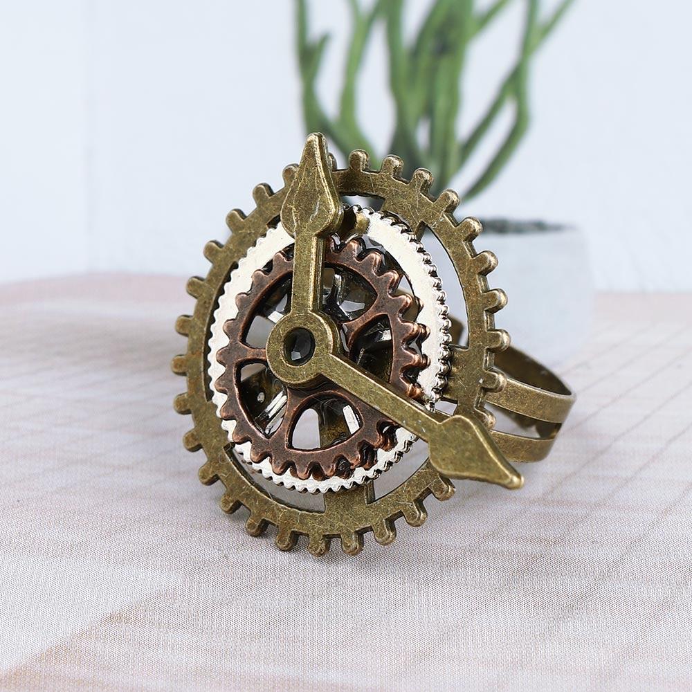 Retro for Women Men Watch 3 Rings Clock Fashion Jewelry Party Jewelry Fingering Copper Rings