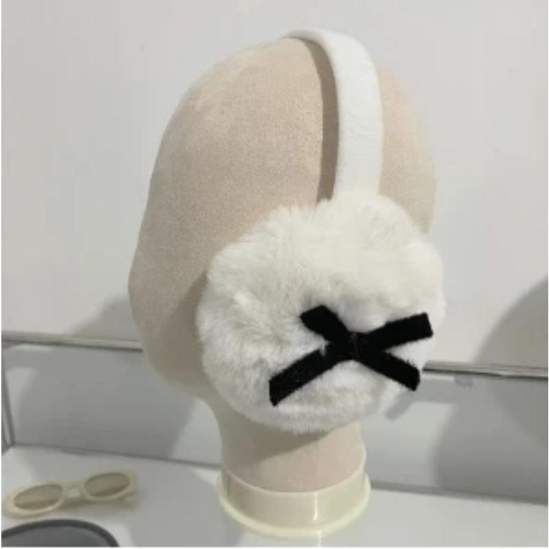 Женские наушники-наушники с бантом Kawaii Heart Fluffy Ear Muffs Защита от холода Женские наушники-вкладыши Утолщенные плюшевые японские беруши для девочек JK