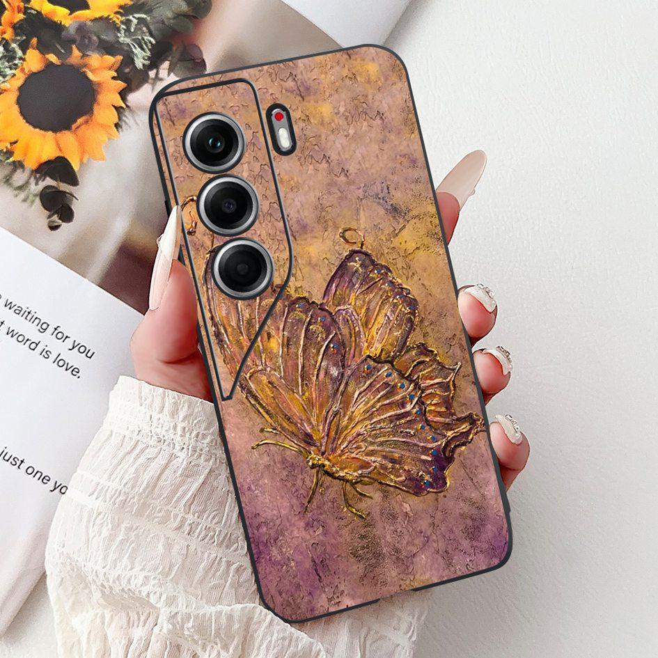 Чехол для Tecno Camon 40 2025 Новый Популярный Узор Бабочка Цветок Мягкий Силиконовый Чехол для Телефона Для Tecno Camon40 Pro CM6 CM5 Бампер