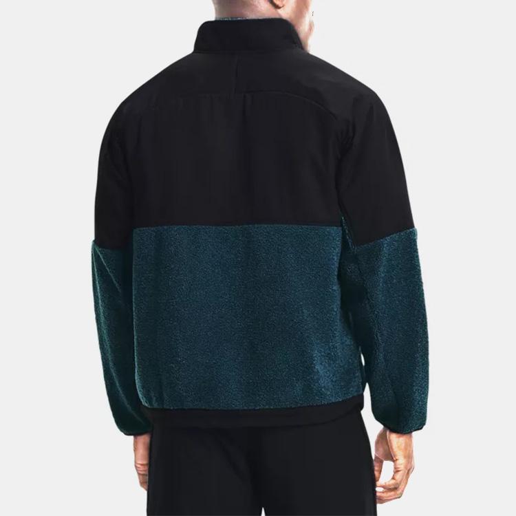 Under Armour Мужская куртка свободного покроя с логотипом и узором в стиле винтаж, с воротником-стойкой, с длинным рукавом и застежкой-молнией, черная 1366091-413