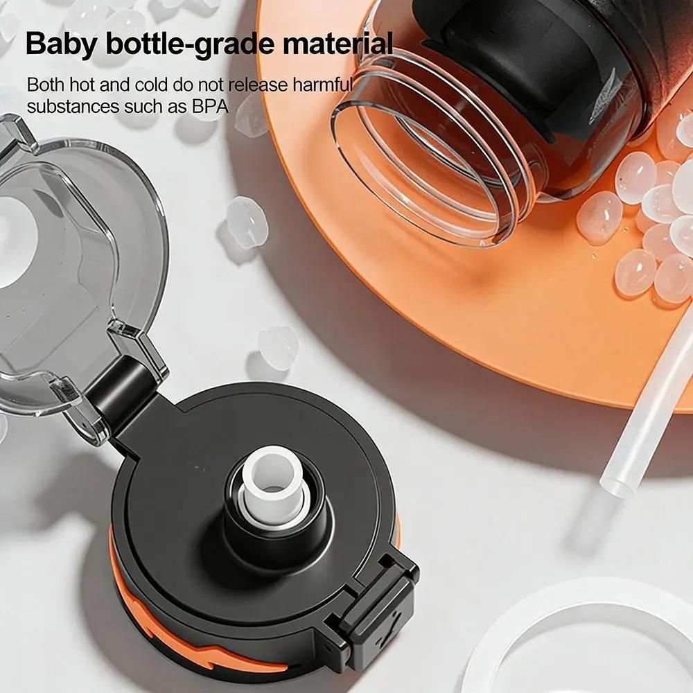 with Straw Student Water Bottle Bouncing Lid Outdoor Water Bottle Durable Fitness Kettle Outdoor