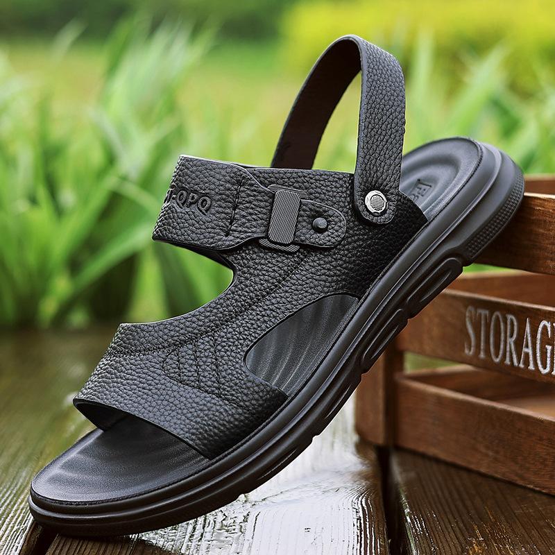 Мужские сандалии летние тапочки удобная обувь мягкая подошва для улицы пожилые прохладные тапочки тренд 2025