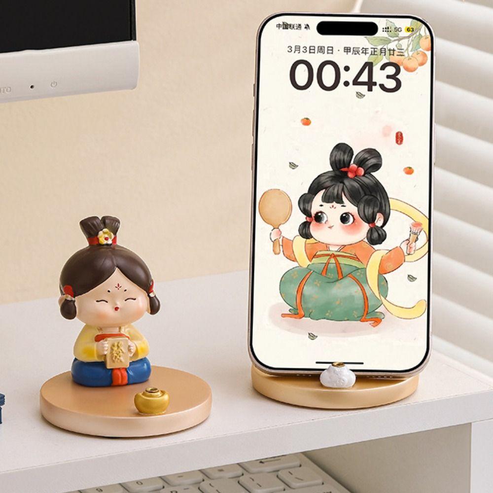 Эстетическая подставка для телефона в старинном стиле из смолы, мультяшный столик для девочек, ленивый кронштейн для стола, планшета, телефона