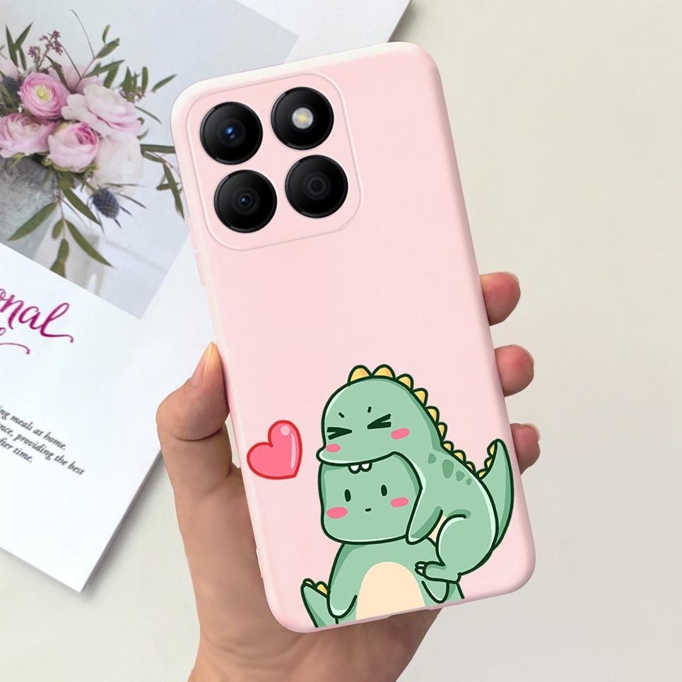 Space Man Dinosaur Back Bumper For Honor X8b Honor X9b Phone Case Matte Liquid Silicone HonorX8b X 8 b Soft Housing Funda Etui