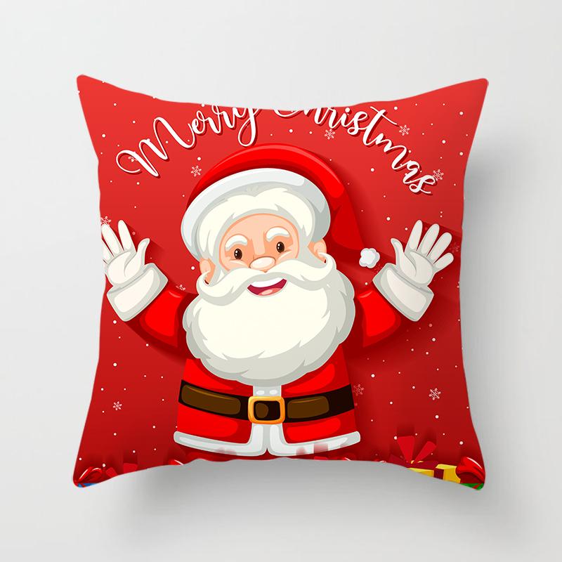 Cartoon Santa Claus Pillowcase Sofa Kids Room Decoration Christmas Cushion Cover