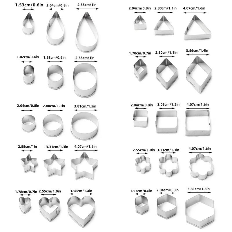30 шт./кор. мини-формы из нержавеющей стали в форме сердца, звезды, цветка, геометрической формы, формочки для печенья, кухонные принадлежности для выпечки помадки, печенья