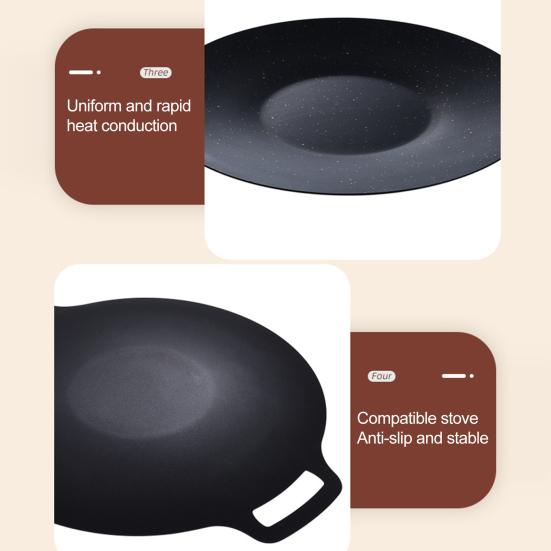 Сковорода для гриля с антипригарным покрытием, многофункциональная, легкая, круглая, для выпечки, гриля, быстрого нагрева, походный поднос с ручкой