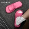 Розовые крутые тапочки лето новая тенденция универсальная пляжная обувь для улицы увеличение высоты 7,5 см нескользящие тапочки
