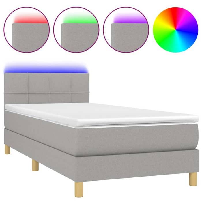 Maison Exclusive - Sommier à lattes de lit matelas LED Gris clair 100x200 cm Tissu