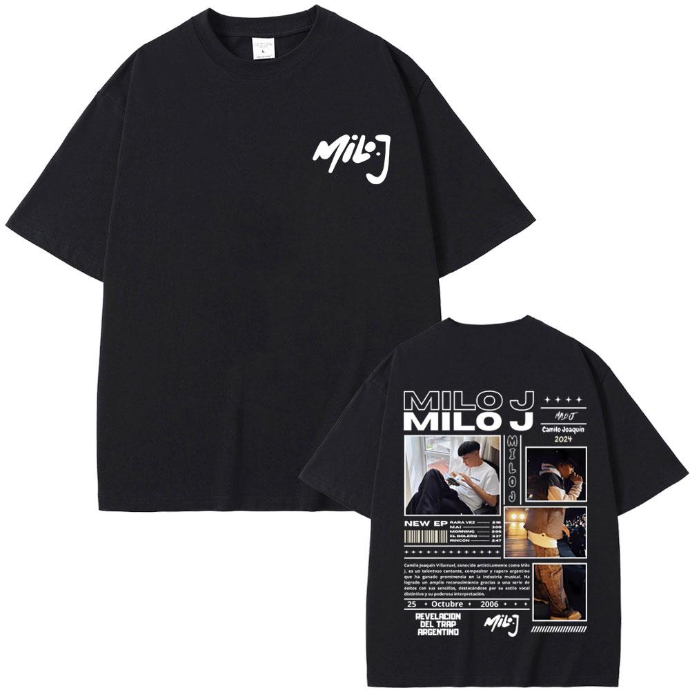 Rap Singer Milo J 111 Album Graphic T-shirt 2025 Summer Men's Women's Hip-hop Fashion Oversized Casual Pure Cotton T-shirt