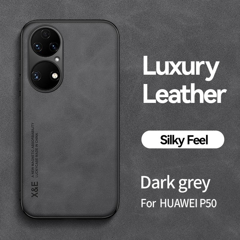Чехол для Huawei P50 Pro, роскошный кожаный чехол из ТПУ с мягкой рамкой для телефона Huawei P 50 P50Pro, автомобильный магнитный держатель, защитная задняя крышка