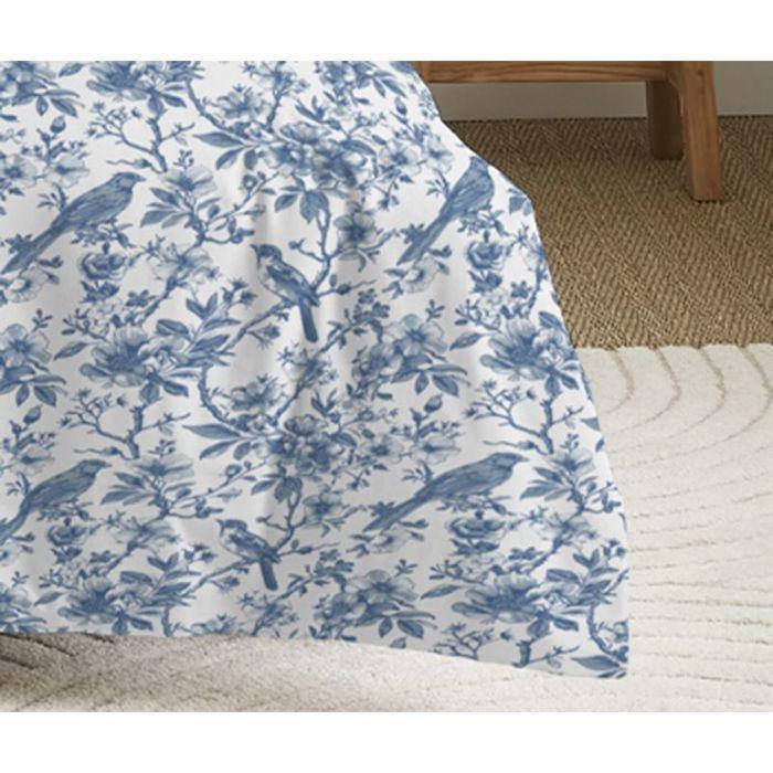 Parure de couette réversible pour lit 90 x 190 cm Bérengère bleu