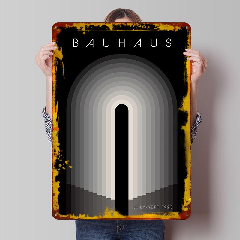 BAUHAUS Bgen BKW Оловянная Табличка Постер Индивидуальное Настенное Искусство Ретро Винтажные Металлические Знаки для Мужской Берлоги Декорации Декор Спальни