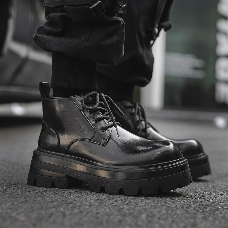 Ботинки Martin на толстой подошве средней высоты, модные, грубые, красивые, мужские кожаные ботинки, осенне-зимние, новые, универсальные уличные ботинки 9133-H