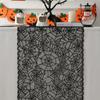 Runtow 1pc 30*180cm Black Lace Table Runner , Spider Web Table Runner for Halloween Table Decor ,Halloween Party Decoration