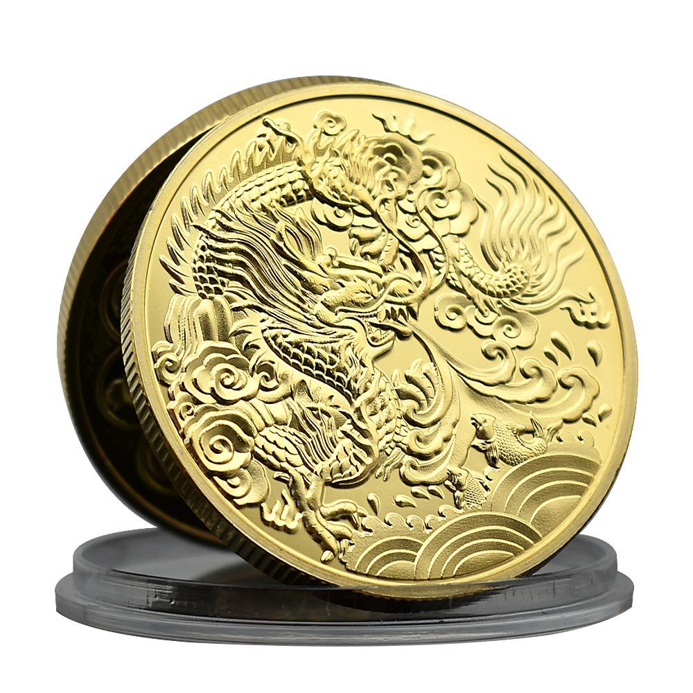 Ancient Mythology, Twelve Zodiac Animals, Dragon, Tai Chi Boxing, Gold Coins, Medals, Art Decoration, Gifts, Collectibles