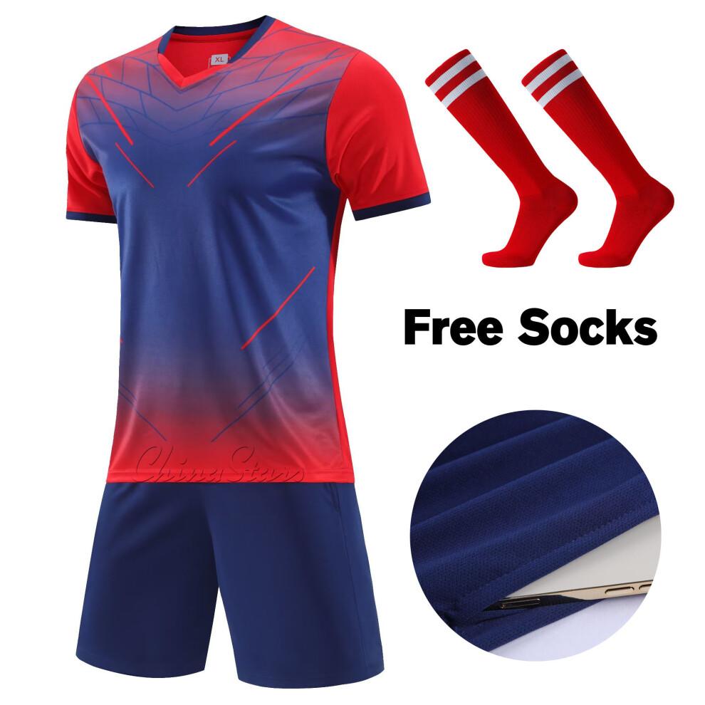 Adult Football Jerseys Shorts With Pockets  Socks 2025 Children's Soccer Clothes Maillot de football Men Training Kits