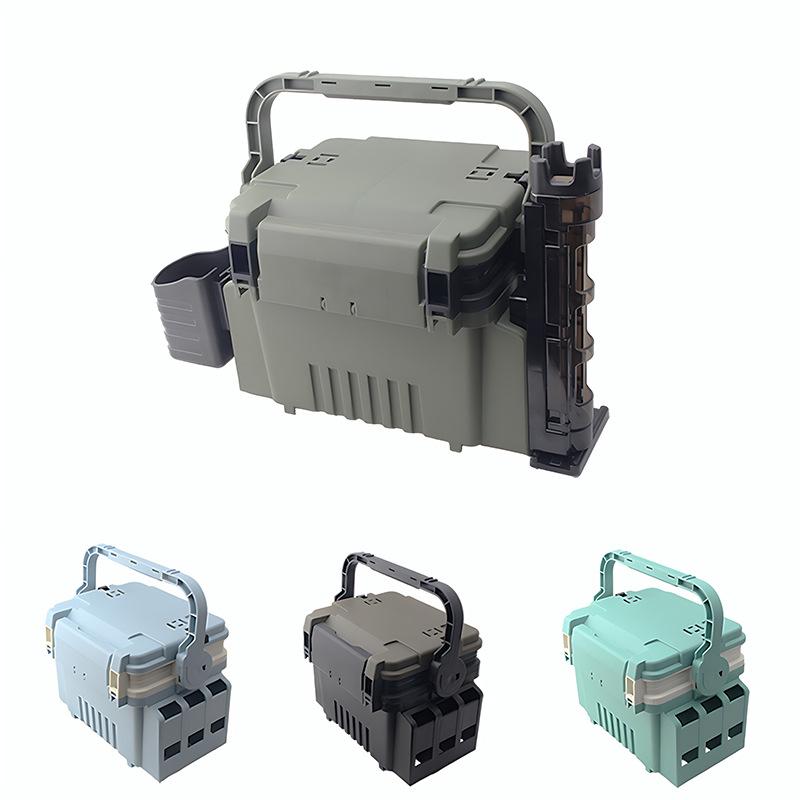 Многослойная коробка для рыболовных приманок с усиленной утолщенной конструкцией, большой вместимостью и возможностью установки сидений для хранения при морской и каменной рыбалке