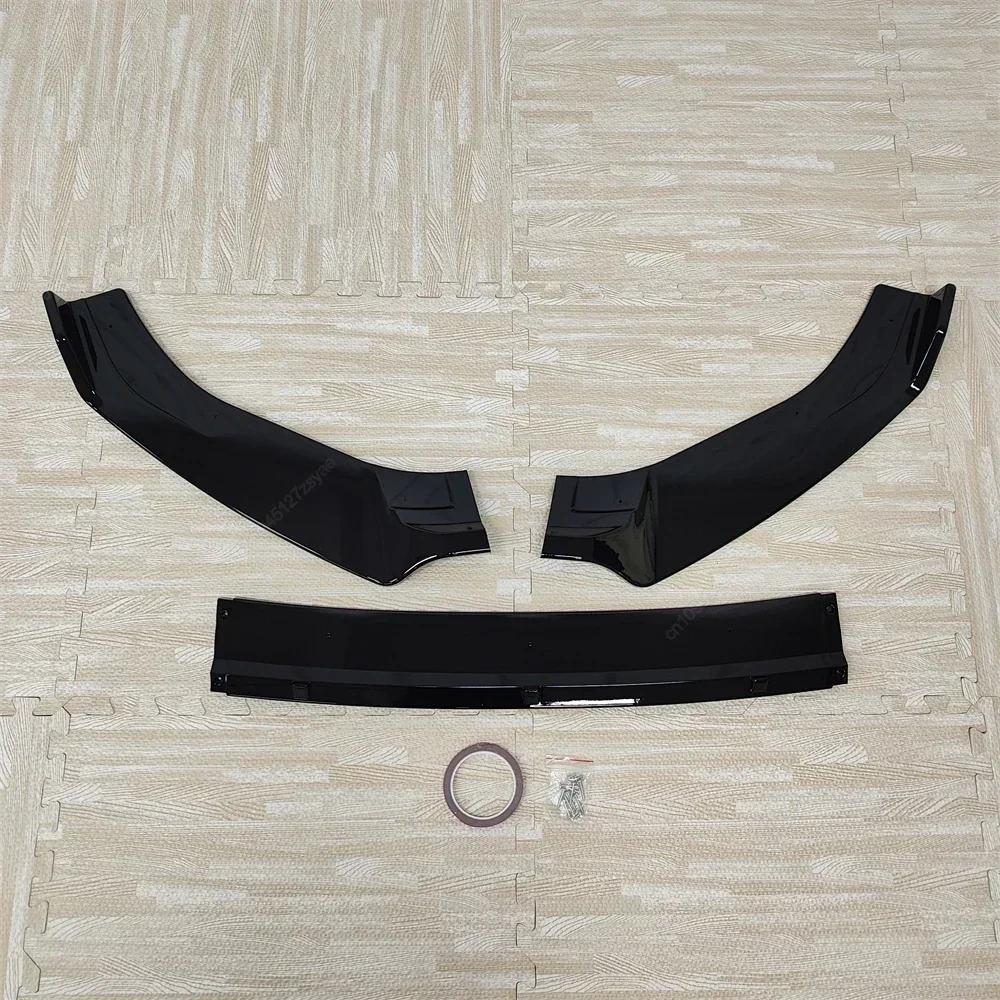 Car Front Bumper Lip Spoiler Splitter Diffuser For Ford Fiesta MK8 ST ST-line 2017-2021 Pre-LCI ABS Gloss Black Bodykits Tuning
