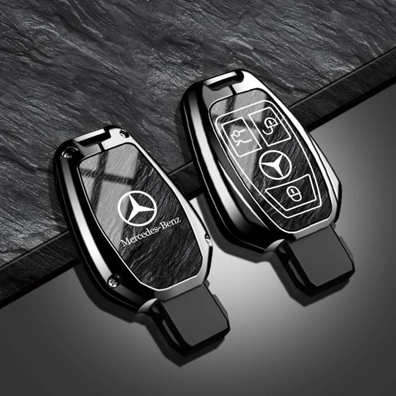Автомобильная наклейка Для Benz Сплав цинка Защита ключа автомобиля Чехол для ключа Крышка Оболочка Для Mercedes Benz B C E Класса GLS GLA GLK GLC CLA AMG W20