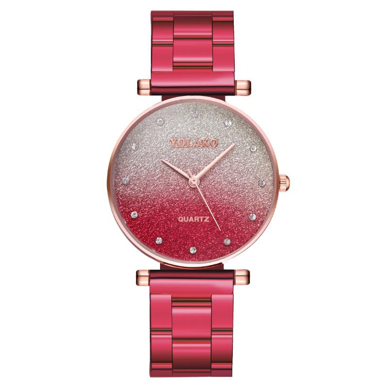 Мода постепенное изменение бриллиантовые женские часы женские часы стальной ремень кварцевые часы обработка настройка