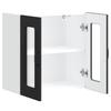 Kitchen Wall Cabinet with Glass Door Kalmar Black Wood Based Material