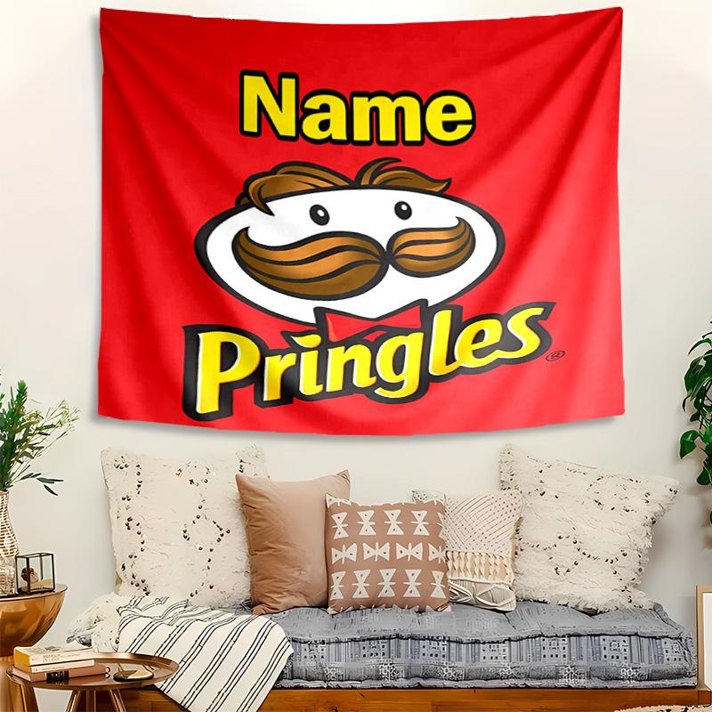 Personalized Pringles Background Tapestry,Custom Name Birthday Party,Multifunctional Wall Decoration for Home Decor,Various Occasions