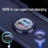 Невидимое автомобильное зарядное устройство 100 Вт для Apple и Huawei Супербыстрая зарядка с адаптером прикуривателя