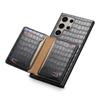 Для Samsung Galaxy S25 Ultra Чехол Держатель для карт Подставка Кожаная задняя крышка телефона с текстурой крокодила