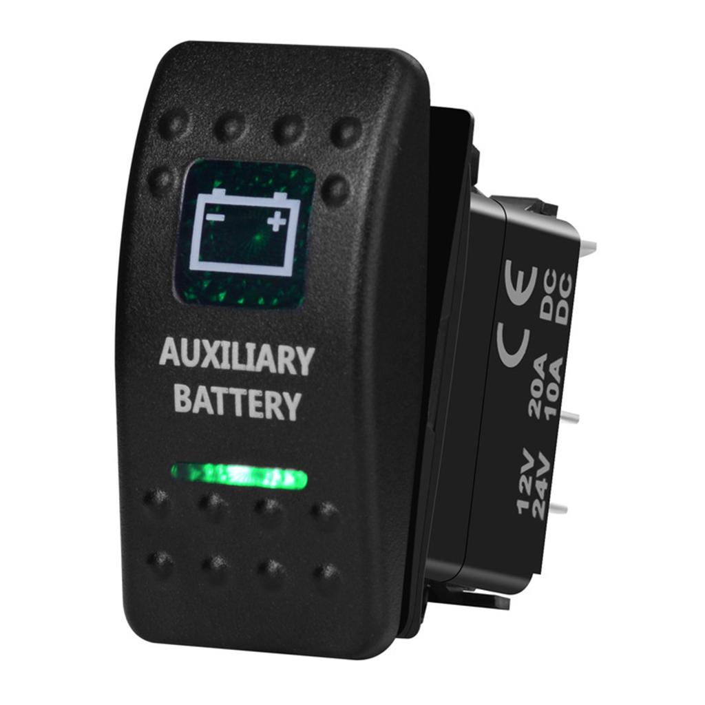 12V/24V Marine Rocker Switch Green LED SPST ON-OFF DPDT ON-OFF-ON Momentary Toggle for 4x4 Off-Road RZR ATV ARB Carling Style