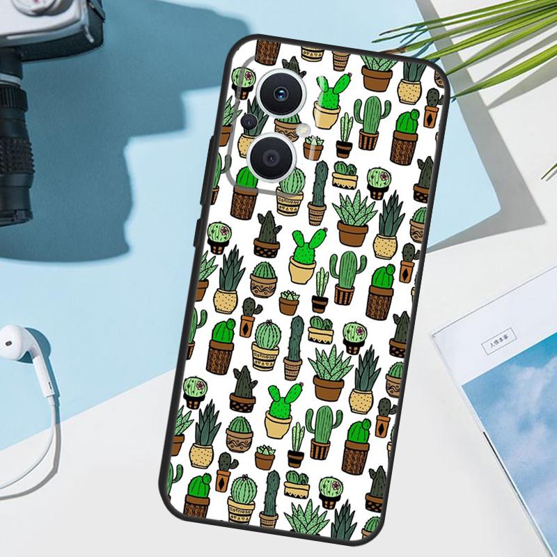 Cactus Succulent Cover For OPPO Reno 7 8 Lite 10 12 13 14 Pro 11 F 12F 13F 14F OPPO Find X8 X5 X6 X9 Pro Case